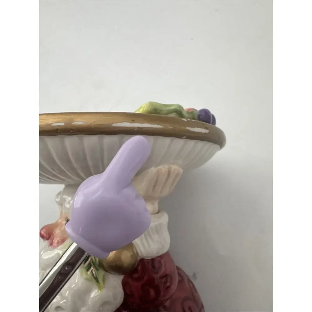 FITZ AND FLOYD Christmas Santa Pillar Candle Holder Candy Dish Ceramic